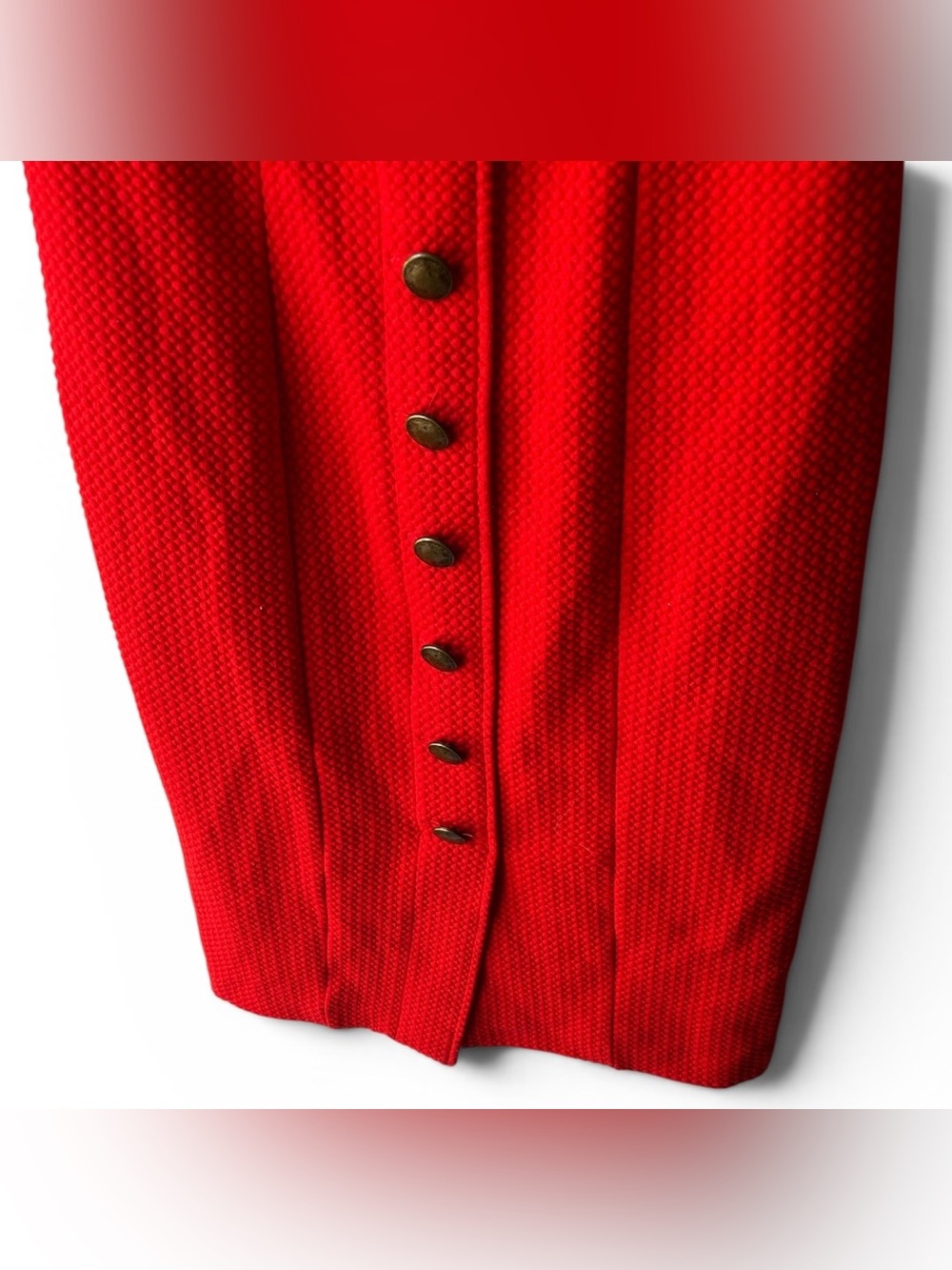 Maeve Anthropologie Red Textured‎ Sheath Dress Sleeveless Button Front Small - Picture 4 of 7